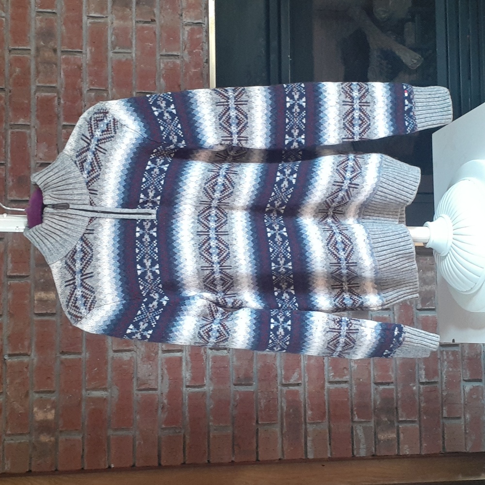 Tommy Hilfiger Boy's Blue and Gray V-Neck Sweater